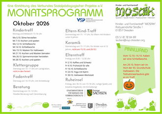 Monatsprogramm vom Kinder- und Familientreff "Mosaik"