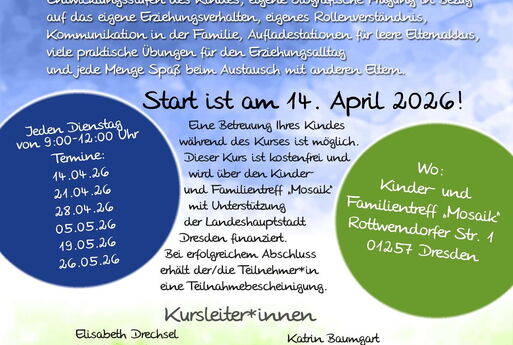 modularer Elternkurs für alle Eltern mit Kindern im Kita- und Grundschulalter