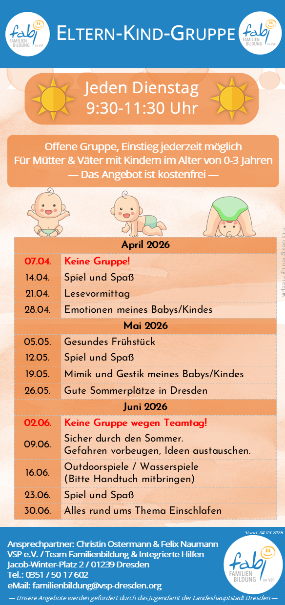 Flyer - Eltern-Kind-Gruppe in Dresden