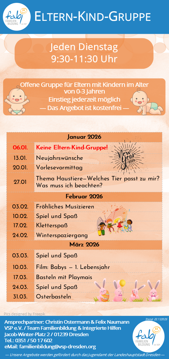 Flyer - Eltern-Kind-Gruppe in Dresden