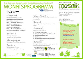 Monatsprogramm vom Kinder- und Familientreff "Mosaik"