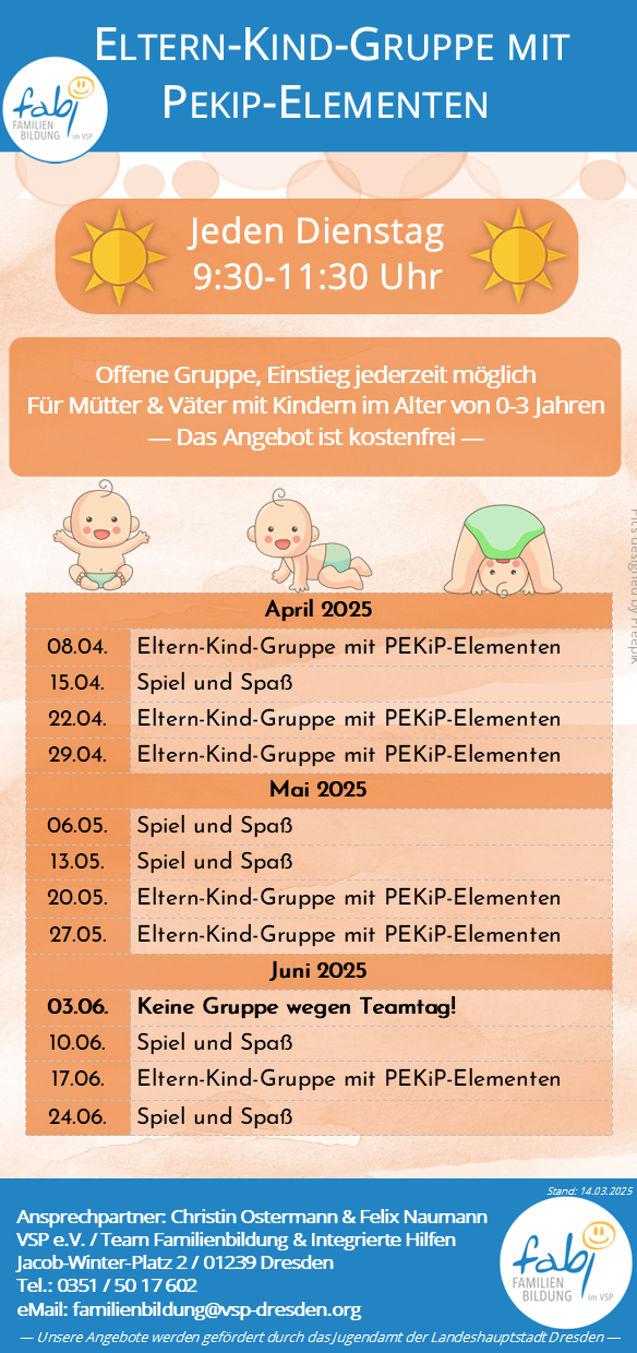 Flyer - Eltern-Kind-Gruppe in Dresden