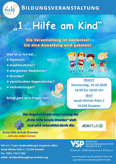 Flyer - Termin Offener Kinder- und Familientreff in Dresden