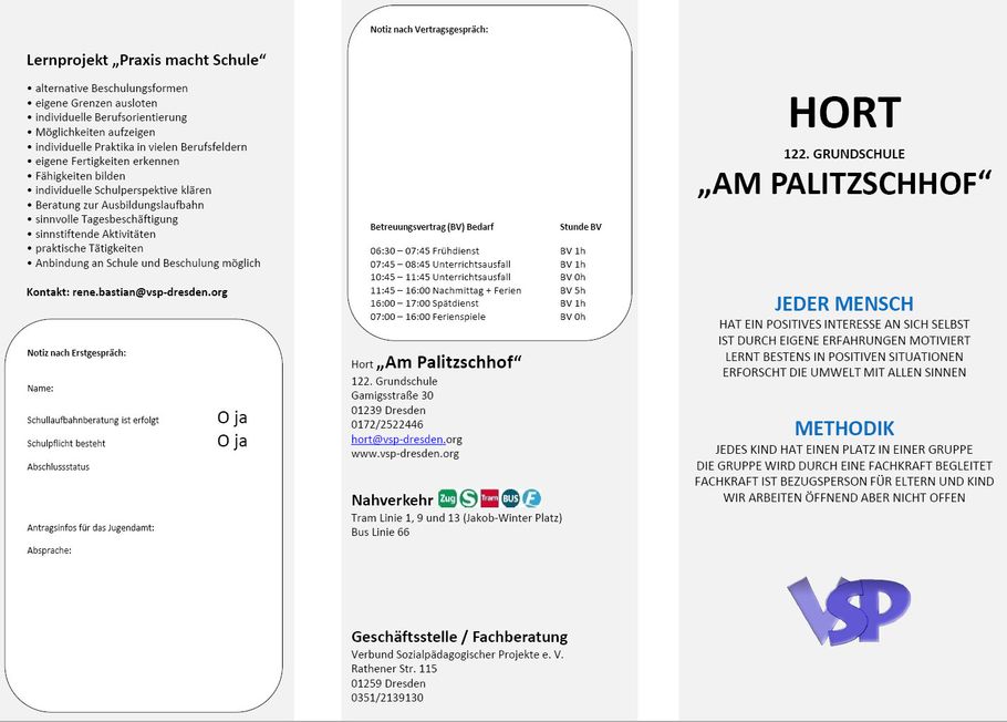 Flyer - Hort 122. Grundschule - Deutsch