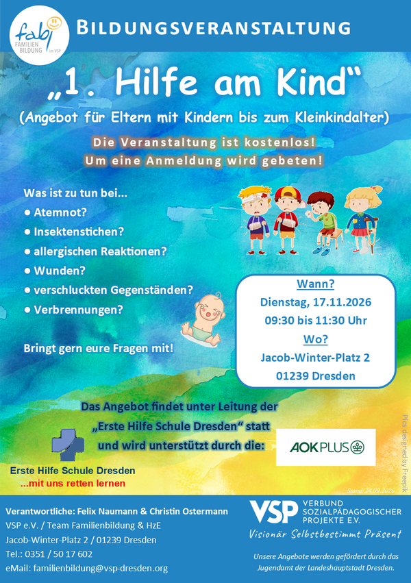 Flyer - Eltern-Kind-Gruppe in Dresden