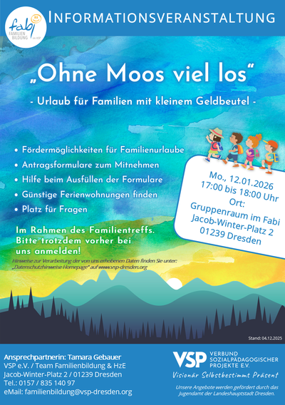 Flyer - Termin Offener Kinder- und Familientreff in Dresden