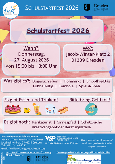 Flyer - Termin Offener Kinder- und Familientreff in Dresden
